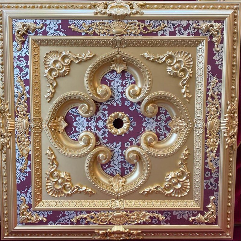 Altın Bordo Saray Tavan 90 X 90 cm