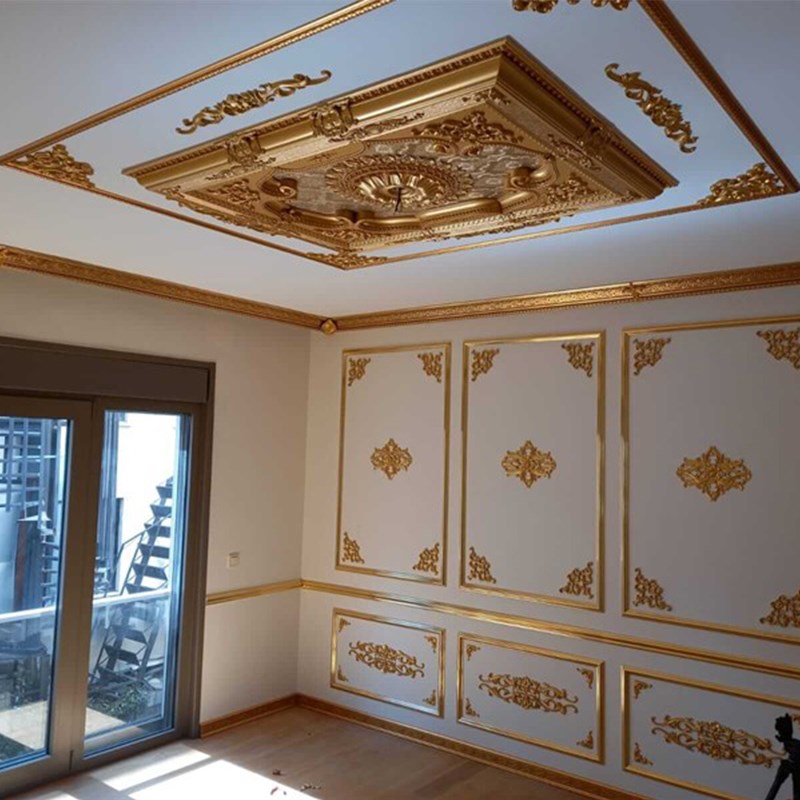 Altın Dikdörtgen Saray Tavan 120 X 160 cm