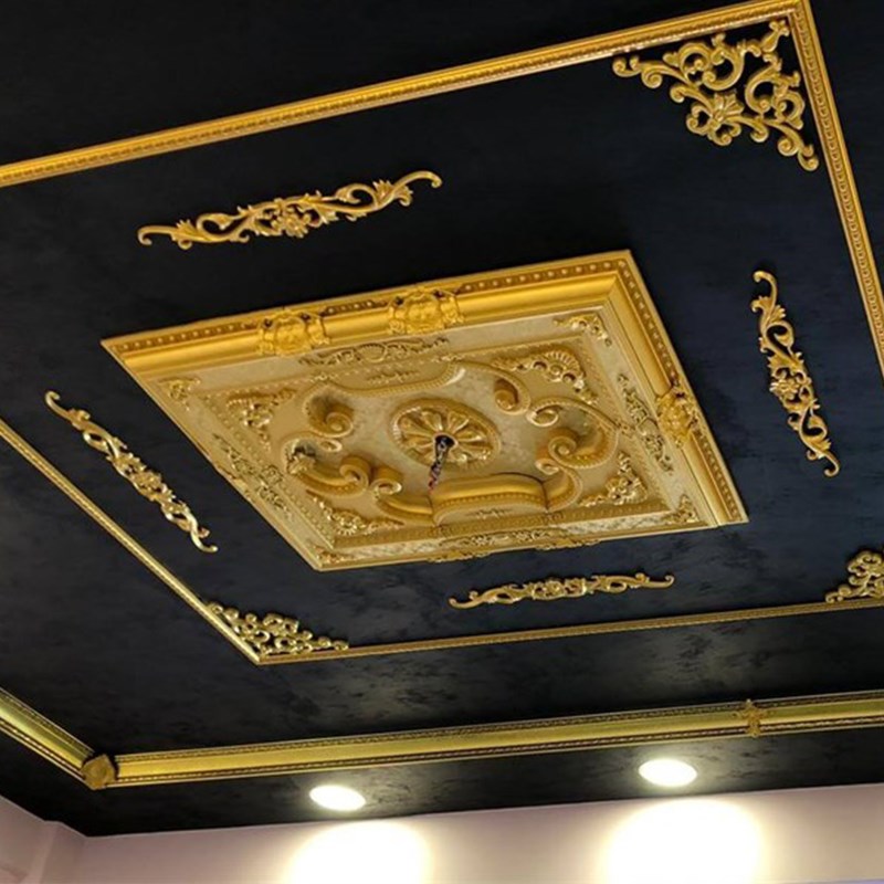 Altın Dikdörtgen Saray Tavan 90 X 120 cm