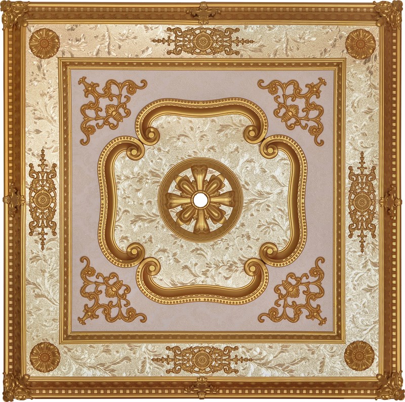 Altın Kare Saray Tavan 120 X 120 cm