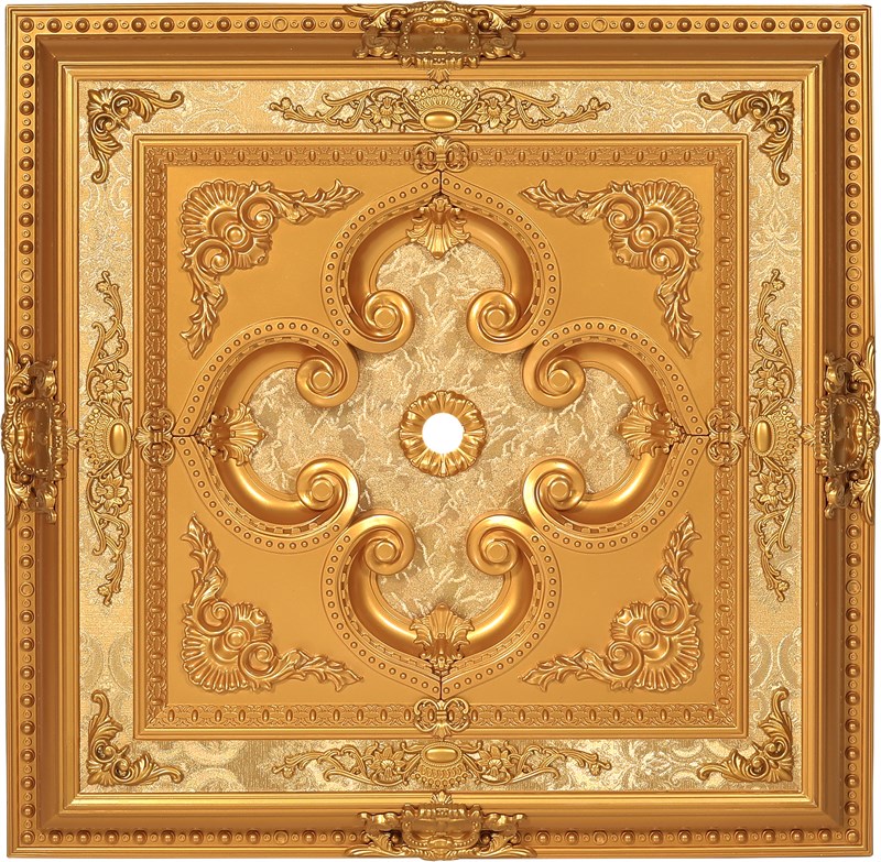 Altın Kare Saray Tavan 90 X 90 cm