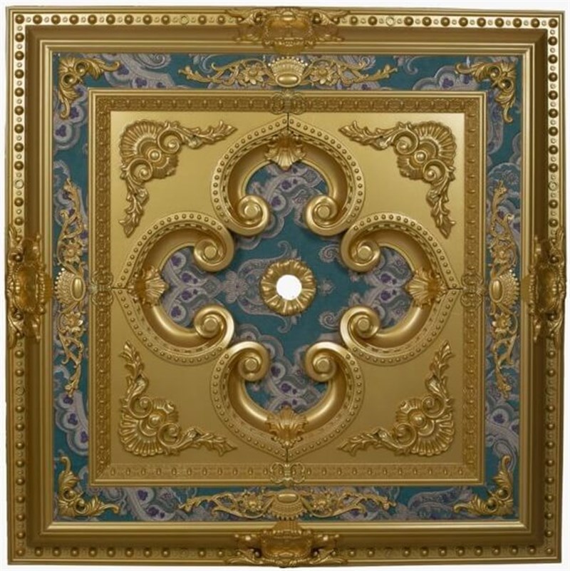 Altın Zümrüt Kare Saray Tavan 90 X 90 cm