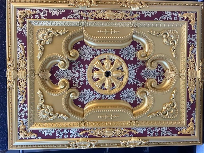 Bordo Altın Dikdörtgen Saray Tavan 90 X 120 cm
